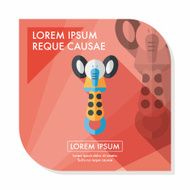 baby rattle flat icon with long shadow EPS 10 N161