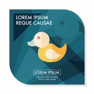 Duck toy flat icon with long shadow eps 10 N37