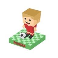 soccer boy block isometric cartoon character N34