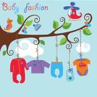 Baby born clothes hanging on the tree Baby boy fashion