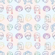 Children smiling faces pattern