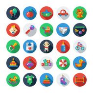 Set of flat design cute baby icons N5