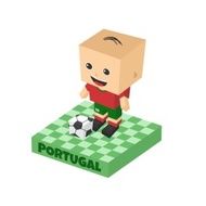 soccer boy block isometric cartoon character N38
