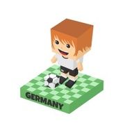 soccer boy block isometric cartoon character N39