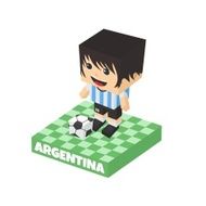 soccer boy block isometric cartoon character N42