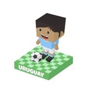 soccer boy block isometric cartoon character N49