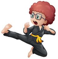 Kid doing karate