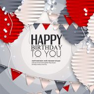 Birthday wish with balloons in the style of flat folded N3