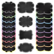 Vector Set of White and Rainbow Chalkboard Frames