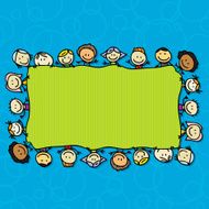 Frame of happy kids