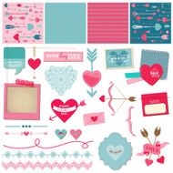 Scrapbook Design Elements - Love Heart and Valentines