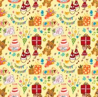 cute birthday seamless pattern