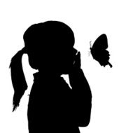 Vector silhouette of a girl N37