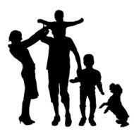 Vector silhouette of a family N58