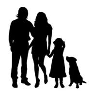 Vector silhouette of a family N59