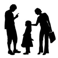 Vector silhouette of a family N60