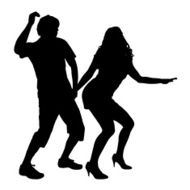 Vector silhouette of couple N21