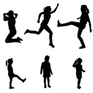 Vector silhouette of a woman with child N6
