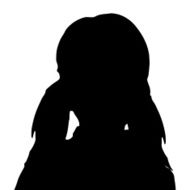 Vector silhouette of a girl N38