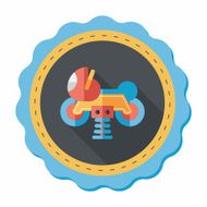 playground toy motor flat icon with long shadow N17
