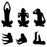 Vector silhouette of woman with a child N3