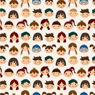 seamless child face pattern