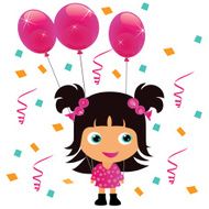 Little girl with pink balloons