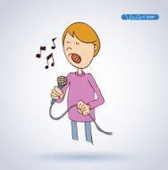 young boy singing