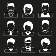 Set of user icons Linear avatars women and men N2