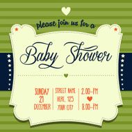 baby shower invitation in retro style N18