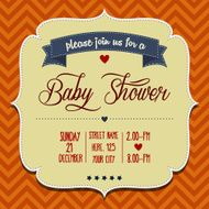 baby shower invitation in retro style N19
