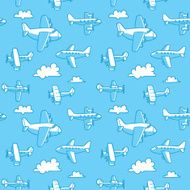 seamless pattern with airplanes
