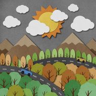 Nature view recycled paper craft Background