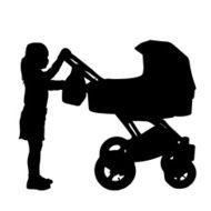 Vector silhouette of girl N89