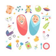 Vector babies and baby products
