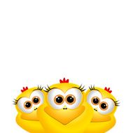 Background with funny chickens