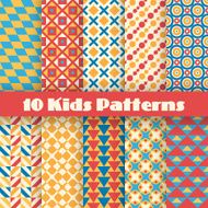 Retro kids vector seamless patterns Endless texture