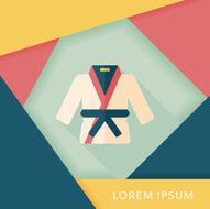 Karate suit flat icon with long shadow eps10 N12