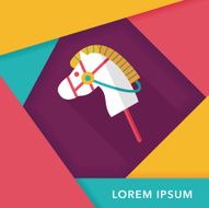 toy horse flat icon with long shadow eps10 N32