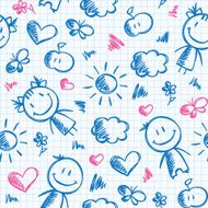 hand drawn kid pattern N3