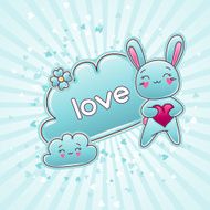 Cute child background with kawaii doodles N2