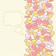 Seamless kawaii pattern with cute cakes N3