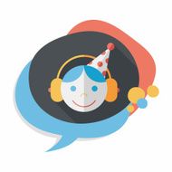 Birthday party boy flat icon with long shadow eps10 N55