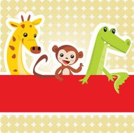 Cartoon animal card
