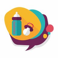 Baby bottle flat icon with long shadow EPS 10 N103