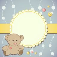 Greeting card with teddy bear digital scrap-booking