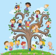 Children and tree