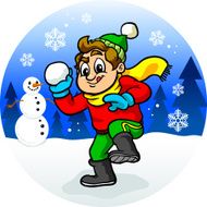 Kid Throwing Snowball N3