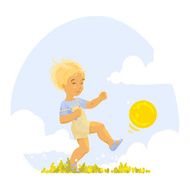 Boy playing with a ball