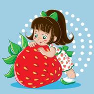 Girl and strawberry N2